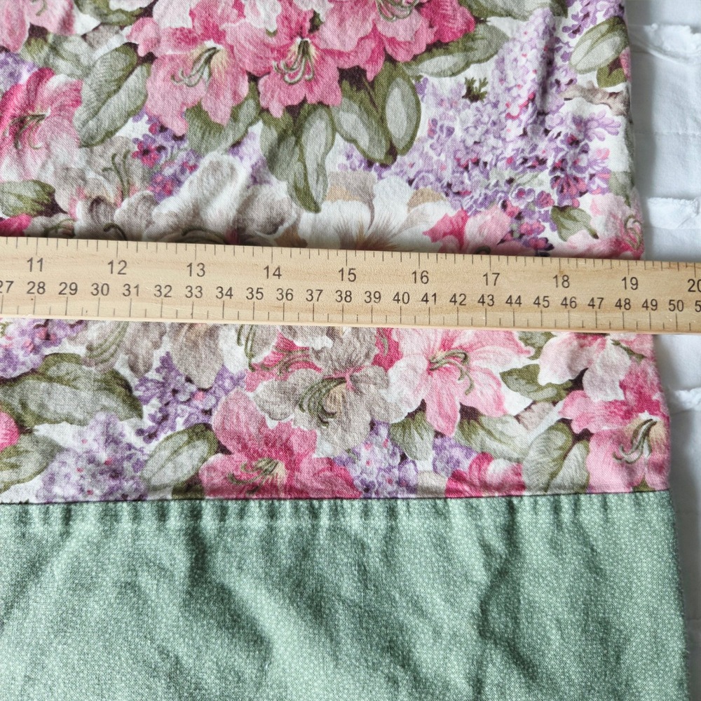 Vintage Floral Pillowcase Set 2 Standard Pink Azalea Lilac Sage Cottagecore - Picture 5 of 8